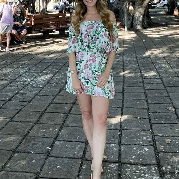 Show Me Your MuMu Casita Mini Short Dress in Poppies & Cream Cloud Size XS - Picture 6 of 6